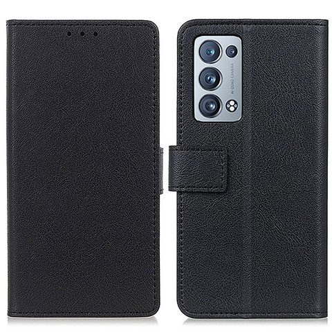 Funda de Cuero Cartera con Soporte Carcasa M08L para Oppo Reno6 Pro+ Plus 5G Negro