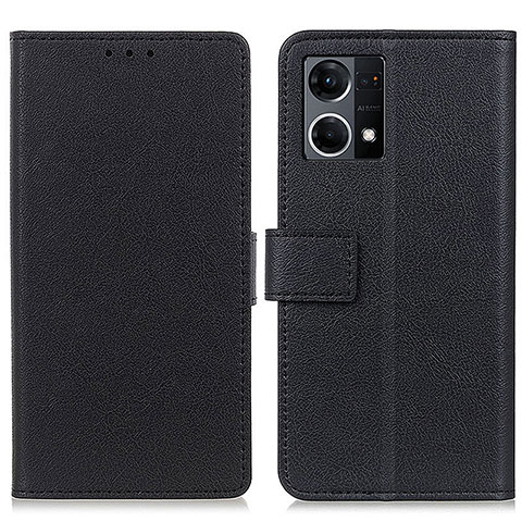 Funda de Cuero Cartera con Soporte Carcasa M08L para Oppo Reno7 4G Negro