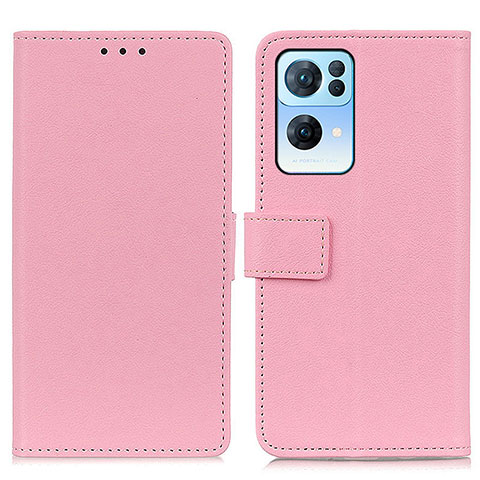 Funda de Cuero Cartera con Soporte Carcasa M08L para Oppo Reno7 Pro 5G Rosa