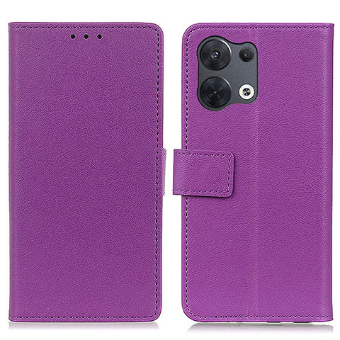 Funda de Cuero Cartera con Soporte Carcasa M08L para Oppo Reno9 5G Morado