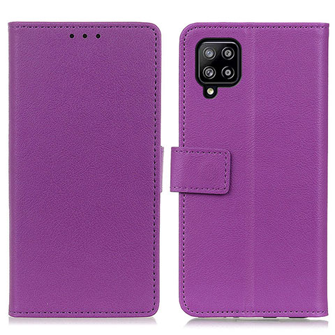 Funda de Cuero Cartera con Soporte Carcasa M08L para Samsung Galaxy A22 4G Morado