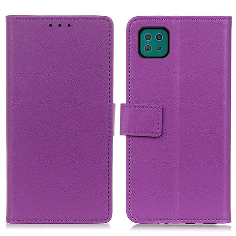 Funda de Cuero Cartera con Soporte Carcasa M08L para Samsung Galaxy A22 5G Morado