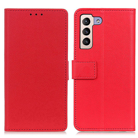 Funda de Cuero Cartera con Soporte Carcasa M08L para Samsung Galaxy S21 FE 5G Rojo