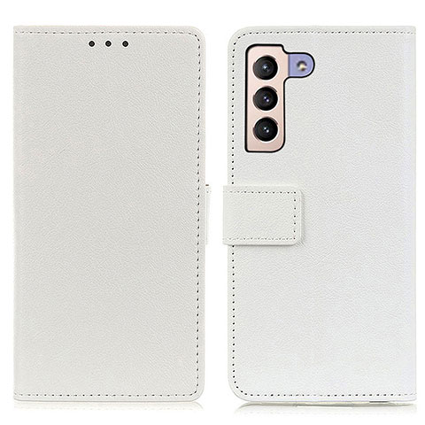 Funda de Cuero Cartera con Soporte Carcasa M08L para Samsung Galaxy S21 Plus 5G Blanco