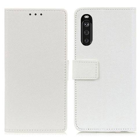 Funda de Cuero Cartera con Soporte Carcasa M08L para Sony Xperia 10 III Blanco