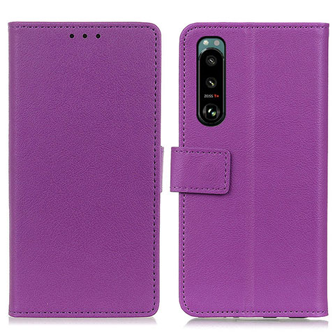 Funda de Cuero Cartera con Soporte Carcasa M08L para Sony Xperia 5 III Morado