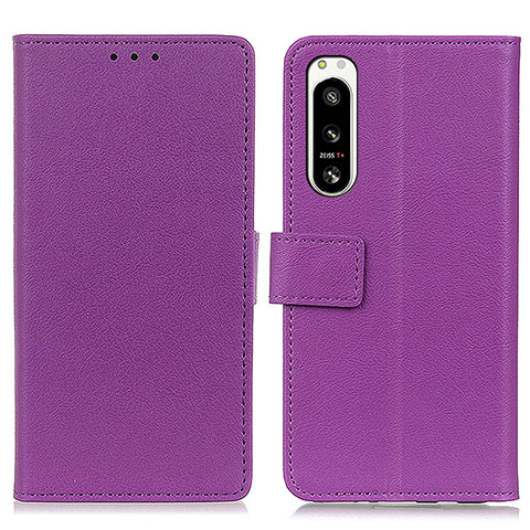 Funda de Cuero Cartera con Soporte Carcasa M08L para Sony Xperia 5 IV Morado