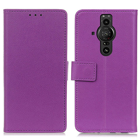 Funda de Cuero Cartera con Soporte Carcasa M08L para Sony Xperia PRO-I Morado