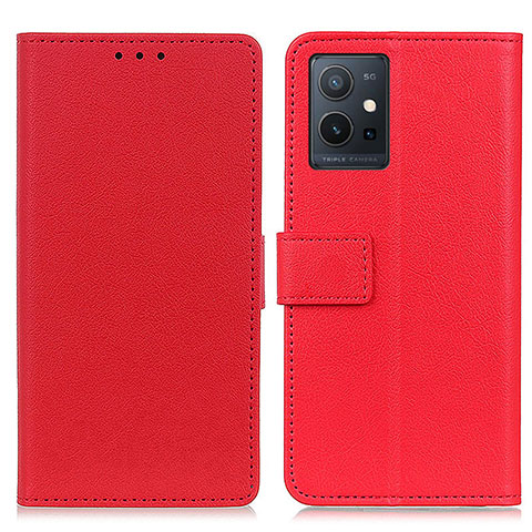 Funda de Cuero Cartera con Soporte Carcasa M08L para Vivo iQOO Z6 5G Rojo