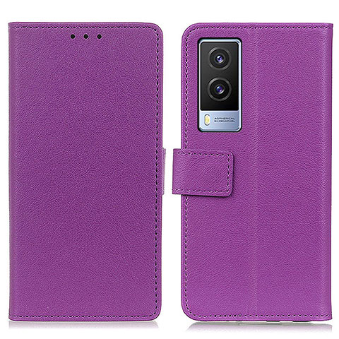 Funda de Cuero Cartera con Soporte Carcasa M08L para Vivo V21e 5G Morado