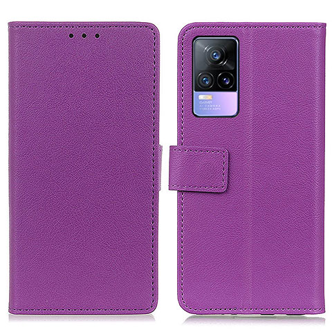 Funda de Cuero Cartera con Soporte Carcasa M08L para Vivo Y73 (2021) Morado