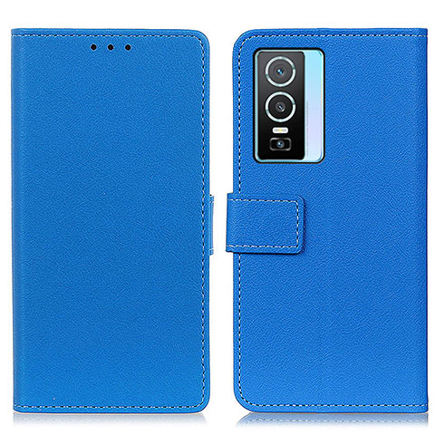 Funda de Cuero Cartera con Soporte Carcasa M08L para Vivo Y74s 5G Azul