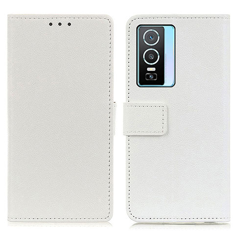 Funda de Cuero Cartera con Soporte Carcasa M08L para Vivo Y74s 5G Blanco