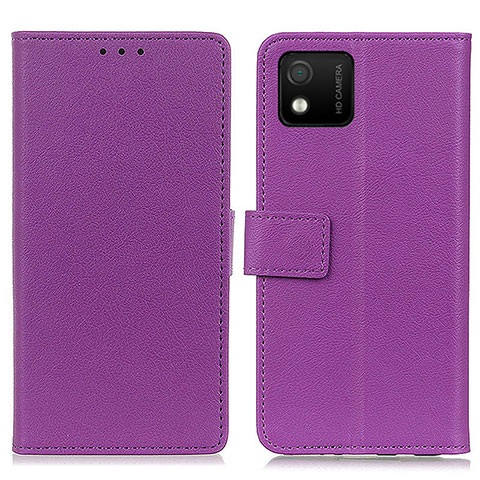 Funda de Cuero Cartera con Soporte Carcasa M08L para Wiko Y52 Morado