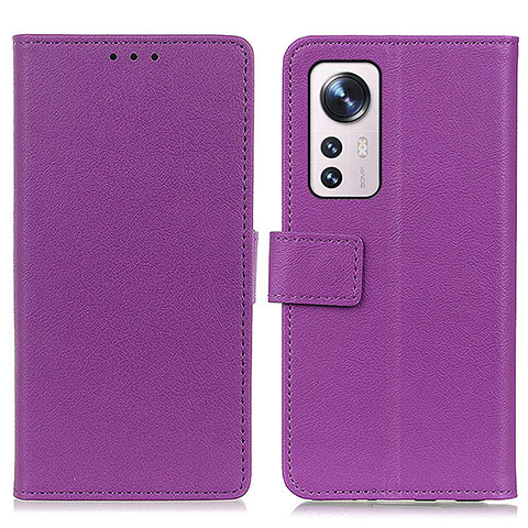 Funda de Cuero Cartera con Soporte Carcasa M08L para Xiaomi Mi 12 5G Morado