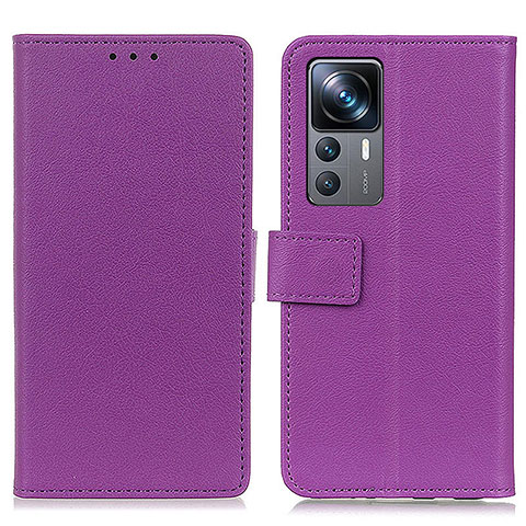 Funda de Cuero Cartera con Soporte Carcasa M08L para Xiaomi Mi 12T Pro 5G Morado