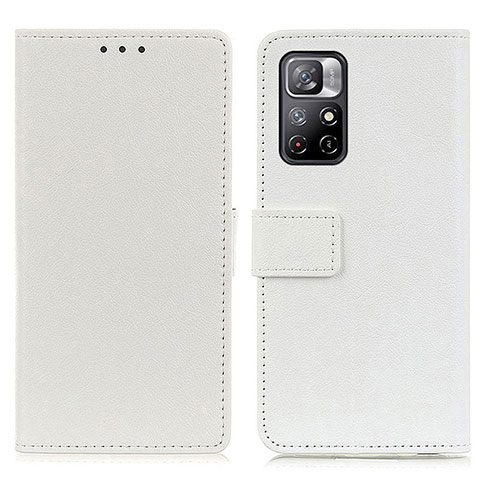 Funda de Cuero Cartera con Soporte Carcasa M08L para Xiaomi Poco M4 Pro 5G Blanco