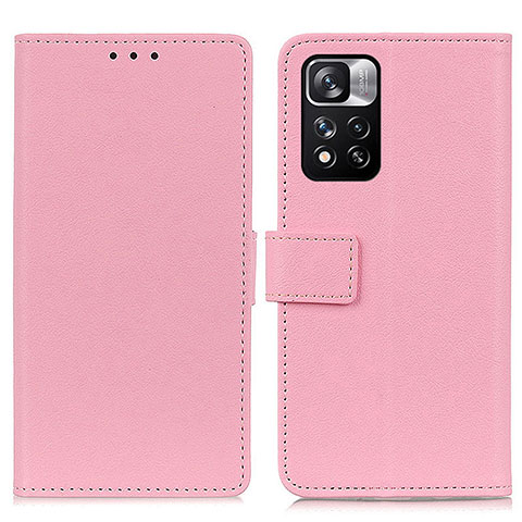 Funda de Cuero Cartera con Soporte Carcasa M08L para Xiaomi Poco X4 NFC Rosa