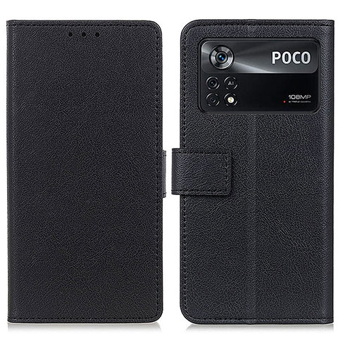 Funda de Cuero Cartera con Soporte Carcasa M08L para Xiaomi Poco X4 Pro 5G Negro