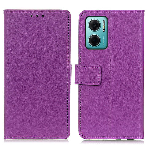 Funda de Cuero Cartera con Soporte Carcasa M08L para Xiaomi Redmi 10 5G Morado