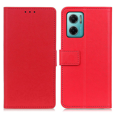 Funda de Cuero Cartera con Soporte Carcasa M08L para Xiaomi Redmi 10 5G Rojo