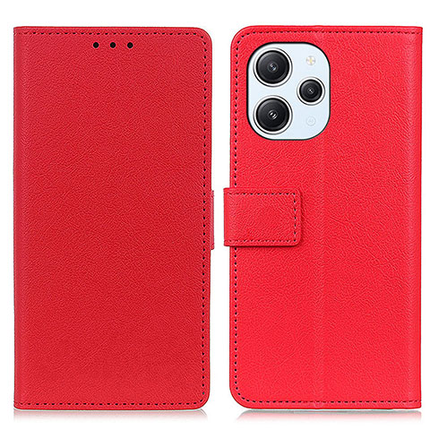 Funda de Cuero Cartera con Soporte Carcasa M08L para Xiaomi Redmi 12 4G Rojo