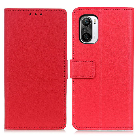 Funda de Cuero Cartera con Soporte Carcasa M08L para Xiaomi Redmi K40 5G Rojo