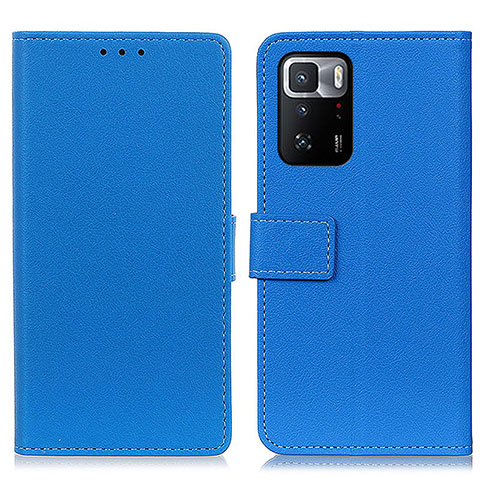 Funda de Cuero Cartera con Soporte Carcasa M08L para Xiaomi Redmi Note 10 Pro 5G Azul