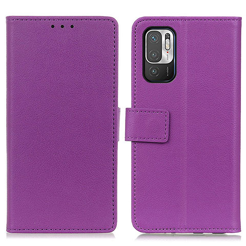 Funda de Cuero Cartera con Soporte Carcasa M08L para Xiaomi Redmi Note 10T 5G Morado