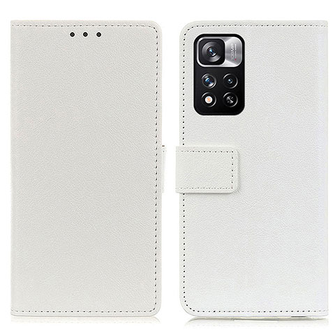 Funda de Cuero Cartera con Soporte Carcasa M08L para Xiaomi Redmi Note 11 Pro+ Plus 5G Blanco