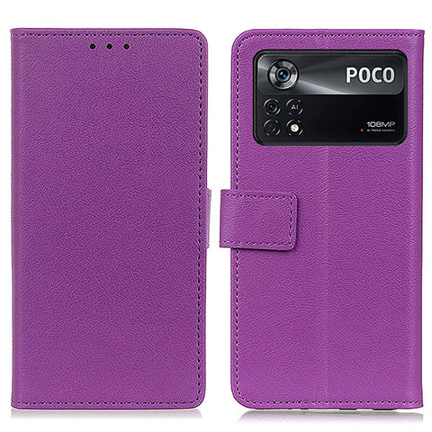 Funda de Cuero Cartera con Soporte Carcasa M08L para Xiaomi Redmi Note 11E Pro 5G Morado