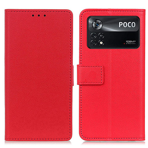 Funda de Cuero Cartera con Soporte Carcasa M08L para Xiaomi Redmi Note 11E Pro 5G Rojo