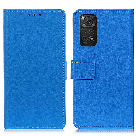 Funda de Cuero Cartera con Soporte Carcasa M08L para Xiaomi Redmi Note 11S 4G Azul