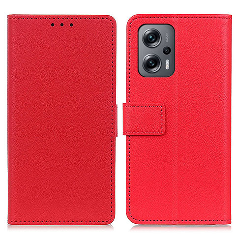 Funda de Cuero Cartera con Soporte Carcasa M08L para Xiaomi Redmi Note 11T Pro+ Plus 5G Rojo