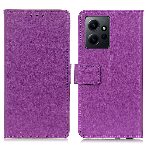 Funda de Cuero Cartera con Soporte Carcasa M08L para Xiaomi Redmi Note 12 4G Morado