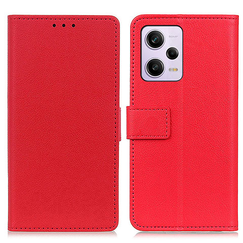 Funda de Cuero Cartera con Soporte Carcasa M08L para Xiaomi Redmi Note 12 Pro 5G Rojo