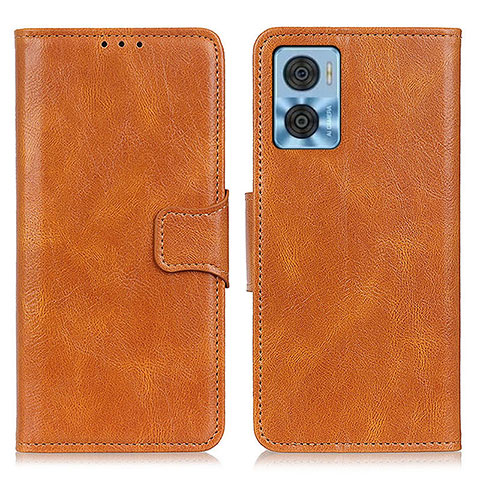 Funda de Cuero Cartera con Soporte Carcasa M09L para Motorola Moto E22 Marron