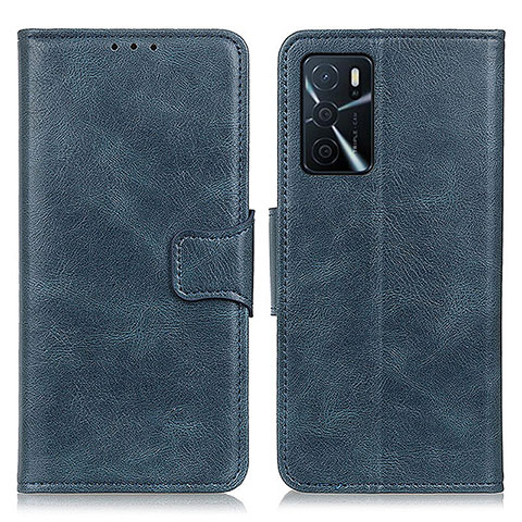 Funda de Cuero Cartera con Soporte Carcasa M09L para Oppo A16 Azul