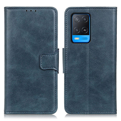 Funda de Cuero Cartera con Soporte Carcasa M09L para Oppo A54 4G Azul