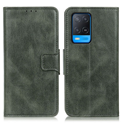 Funda de Cuero Cartera con Soporte Carcasa M09L para Oppo A54 4G Verde