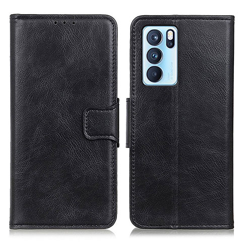 Funda de Cuero Cartera con Soporte Carcasa M09L para Oppo Reno6 Pro 5G India Negro