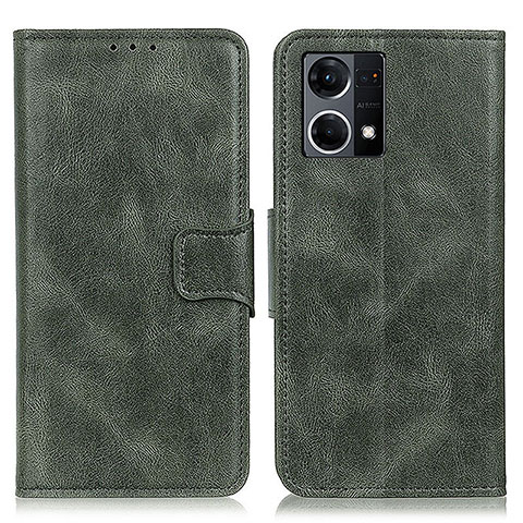 Funda de Cuero Cartera con Soporte Carcasa M09L para Oppo Reno7 4G Verde