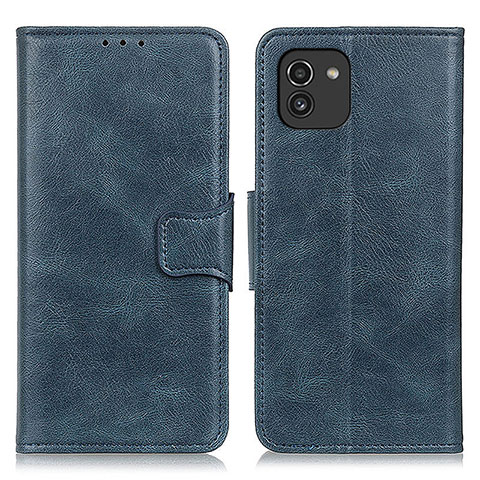 Funda de Cuero Cartera con Soporte Carcasa M09L para Samsung Galaxy A03 Azul