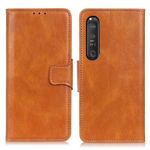 Funda de Cuero Cartera con Soporte Carcasa M09L para Sony Xperia 1 III Marron