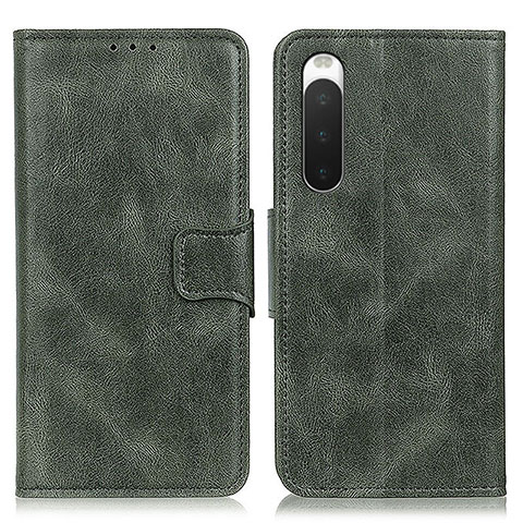 Funda de Cuero Cartera con Soporte Carcasa M09L para Sony Xperia 10 IV SOG07 Verde