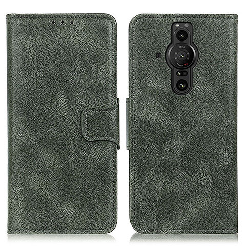 Funda de Cuero Cartera con Soporte Carcasa M09L para Sony Xperia PRO-I Verde