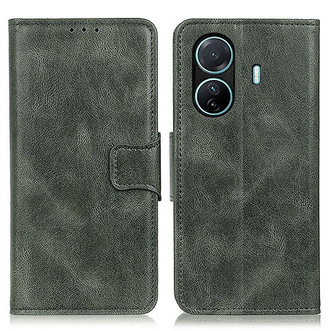 Funda de Cuero Cartera con Soporte Carcasa M09L para Vivo T1 5G Verde