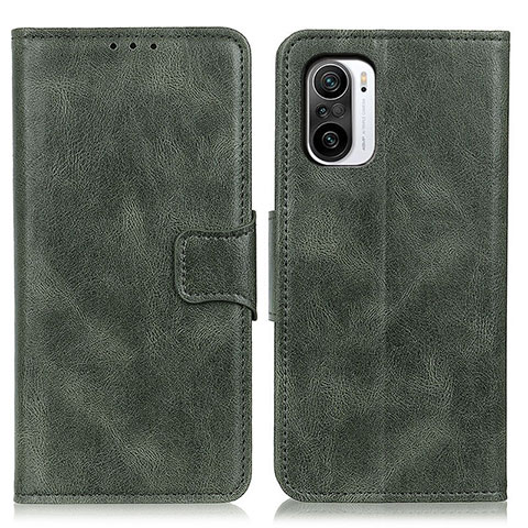 Funda de Cuero Cartera con Soporte Carcasa M09L para Xiaomi Poco F3 5G Verde