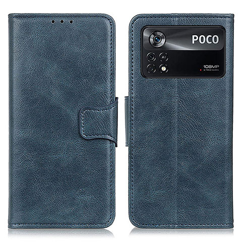 Funda de Cuero Cartera con Soporte Carcasa M09L para Xiaomi Poco X4 Pro 5G Azul