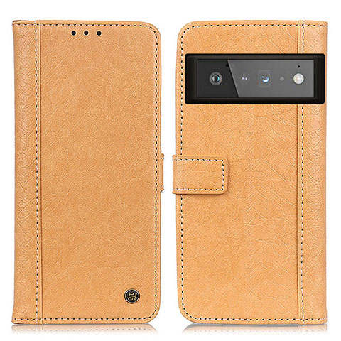 Funda de Cuero Cartera con Soporte Carcasa M10L para Google Pixel 6 Pro 5G Caqui